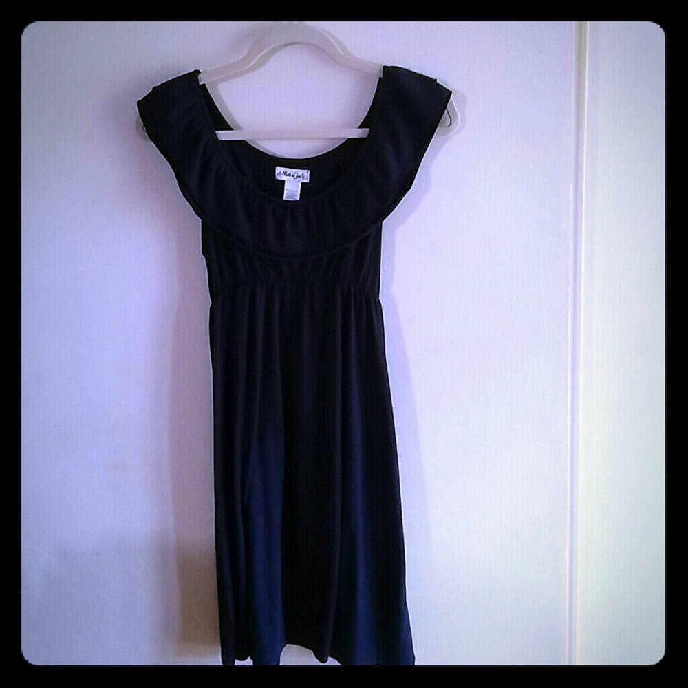Navy Sleeveless Dress with Ruffle Detail